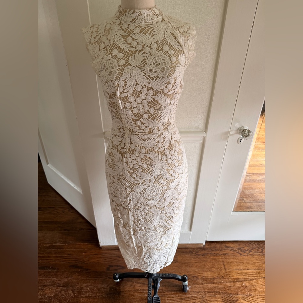 Rebecca Vallance Cream Lace Midi Dress -Bridal